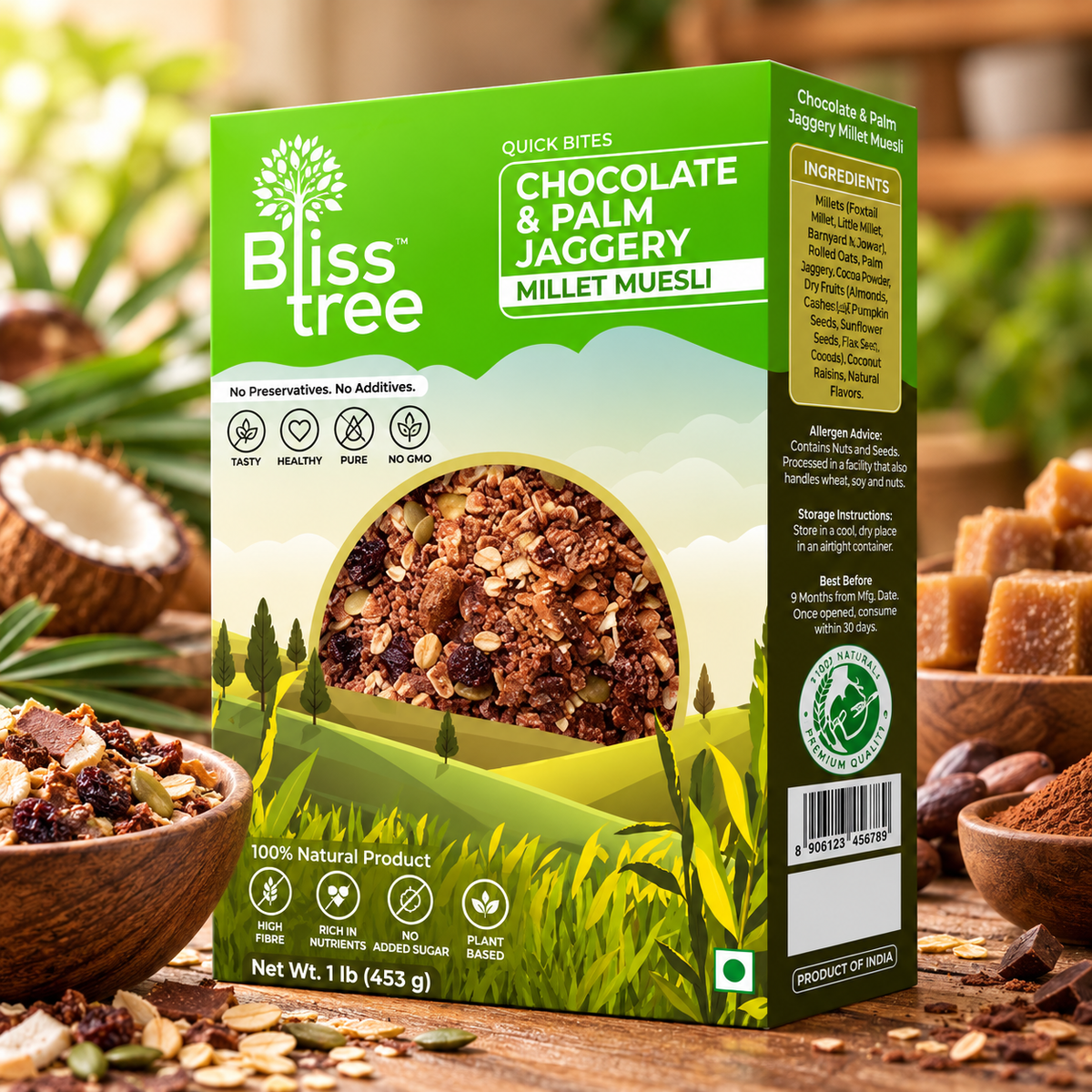 Chocolate Palm Jaggery Muesli