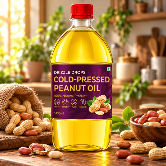 Cold-Pressed Peanut Oil - Extra Virgin, Full Wooden Extraction 1L