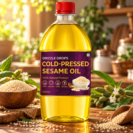 Cold-Pressed Sesame Oil - Extra Virgin & Full Wooden Extraction 1L