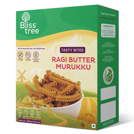 Ragi Butter Murukku – a crispy and healthy millet snack made with butter